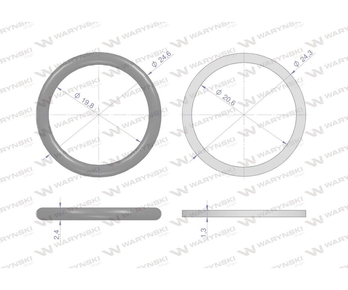 Zestaw uszczelnień do szybkozłączy hydraulicznych 1/2" ISO 7241-A (seria EURO) Waryński ( sprzedawane po 5 )