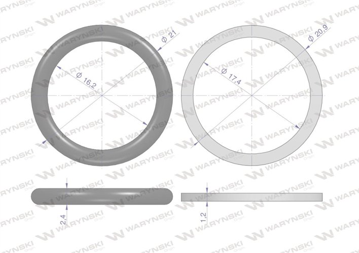 Zestaw uszczelnień do szybkozłączy hydraulicznych 3/8" ISO 7241-A Waryński ( sprzedawane po 2 )