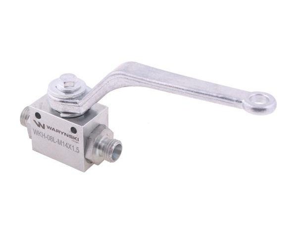 Zawór kulowy hydrauliczny 2-drogowy 2/2 M14x1.5 08L z otworami mocującymi 500 bar Waryński