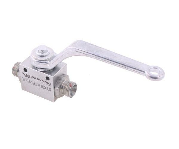 Zawór kulowy hydrauliczny 2-drogowy 2/2 M16x1.5 10L z otworami mocującymi 500 bar Waryński