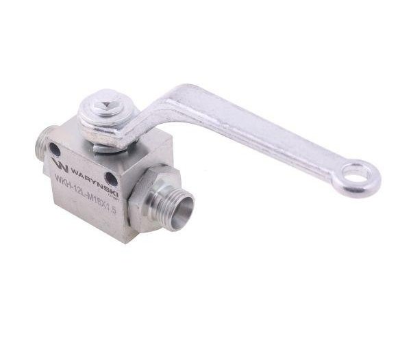 Zawór kulowy hydrauliczny 2-drogowy 2/2 M18x1.5 12L z otworami mocującymi 500 bar Waryński