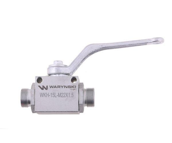 Zawór kulowy hydrauliczny 2-drogowy 2/2 M22x1.5 15L z otworami mocującymi 500 bar Waryński