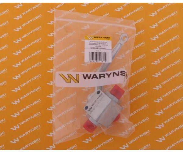 Zawór kulowy hydrauliczny 3-drogowy 3/2 M18x1.5 12L z otworami mocującymi 500 bar Waryński