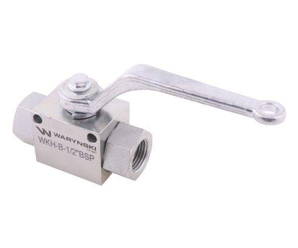 Zawór kulowy hydrauliczny 2-drogowy 2/2 - 1/2"BSP z otworami mocującymi 500 bar Waryński