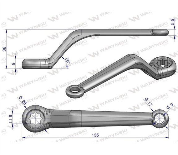 Rączka do zaworów kulowych WKH i WKH3 (R12) Waryński