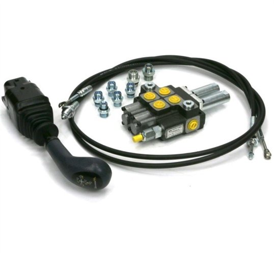 Zestaw Premium: Rozdzielacz 2-sek. + Joystick na widełki (bez przycisku) + Elementy złączne + Linki na widełki 1500mm Waryński