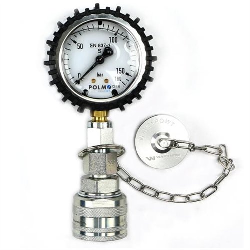 Zestaw pomiarowy ciśnienia hydrauliki z manometrem 160 bar wtyczka skręcana Waryński