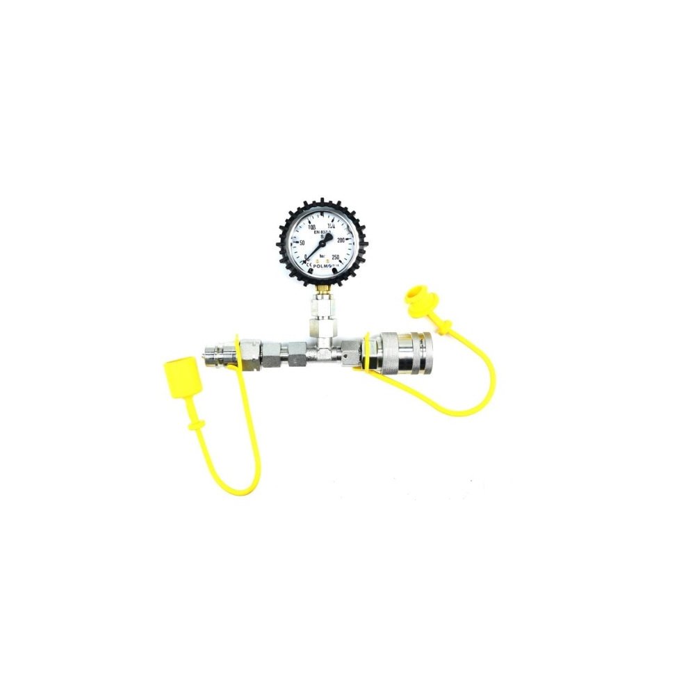 Zestaw pomiarowy ciśnienia hydrauliki z manometrem 250 bar wtyczka i gniazdo EURO Push-Pull Waryński
