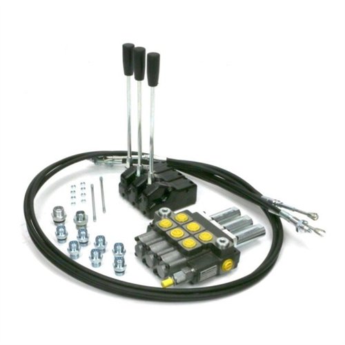 Zestaw: Rozdzielacz 3-sek. + Dźwignie do sterowania + Szpilki łączeniowe + Elementy złączne + Linki na widełki 1500mm Waryński