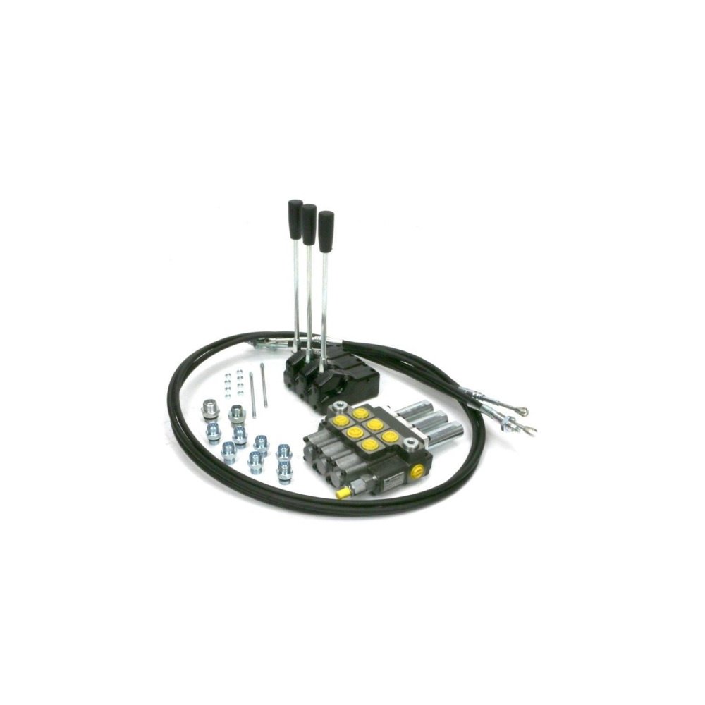 Zestaw: Rozdzielacz 3-sek. + Dźwignie do sterowania + Szpilki łączeniowe + Elementy złączne + Linki na widełki 2000mm Waryński