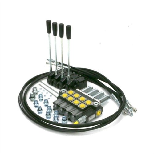 Zestaw: Rozdzielacz 4-sek. + Dźwignie do sterowania + Szpilki łączeniowe + Elementy złączne + Linki na widełki 2000mm Waryński