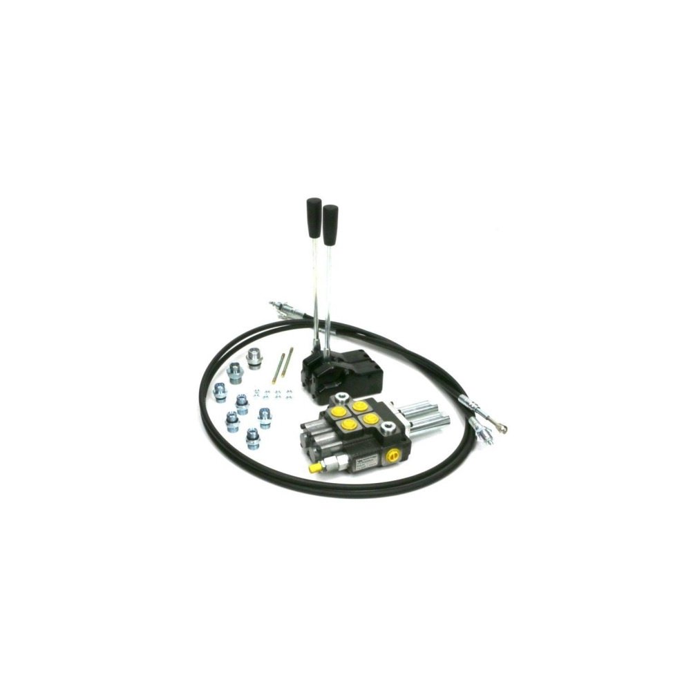 Zestaw: Rozdzielacz 2-sek. + Dźwignie do sterowania + Szpilki łączeniowe + Elementy złączne + Linki na widełki 2500mm Waryński