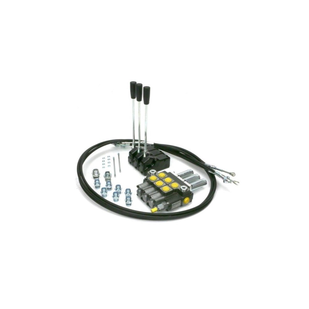 Zestaw: Rozdzielacz 3-sek. + Dźwignie do sterowania + Szpilki łączeniowe + Elementy złączne + Linki na widełki 2500mm Waryński