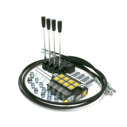 Zestaw: Rozdzielacz 4-sek. + Dźwignie do sterowania + Szpilki łączeniowe + Elementy złączne + Linki na widełki 2500mm Waryński