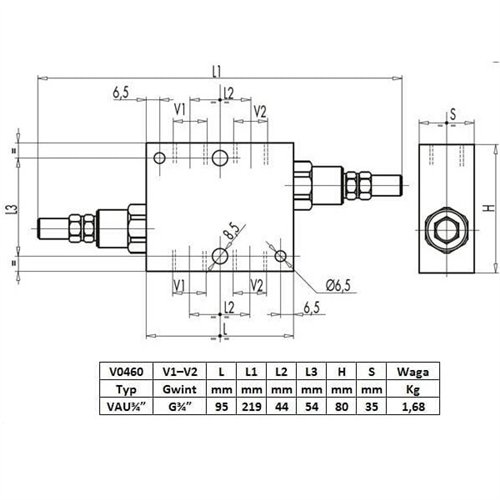 Zawór krzyżowy 3/4" przepustowość 110L
