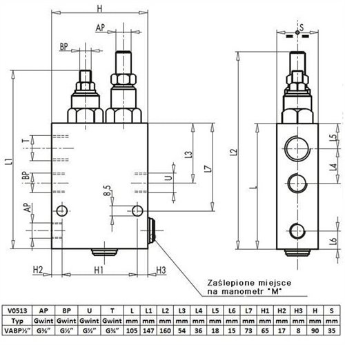 Zawór odciążający 1/2" przepustowość 45L