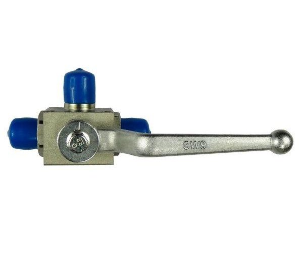 Zawór kulowy hydrauliczny 3-drożny M18x1.5 z otworami montażowymi