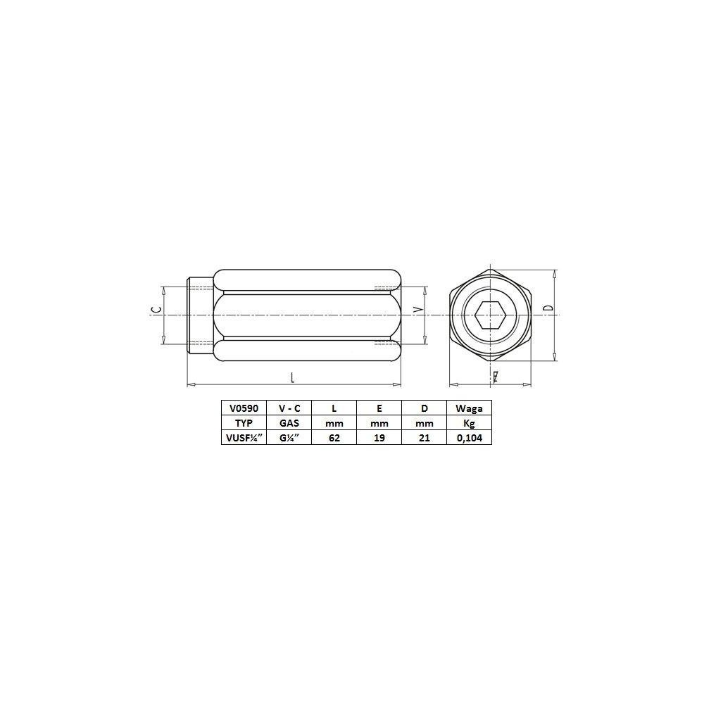 Zawór zwrotny VU 1/4" przepustowość 20L