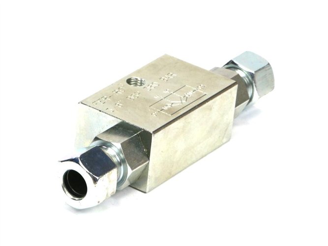 Zawór zwrotny bliźniaczy sterowany VBPDE 3/8" (12L - M18x1.5) - 380bar - 30l/min - (zamek hydrauliczny)