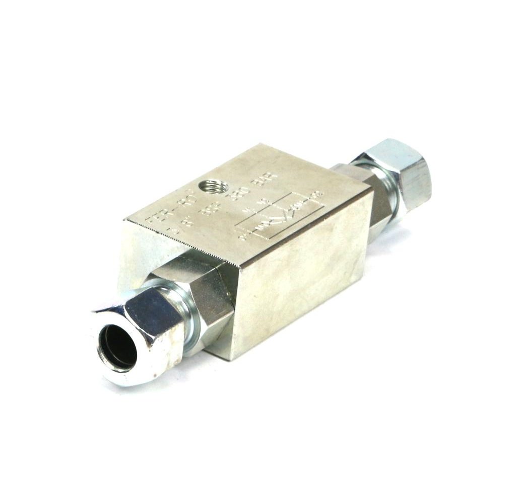 Zawór zwrotny bliźniaczy sterowany VBPDE 3/8" (12L - M18x1.5) - 380bar - 30l/min - (zamek hydrauliczny)