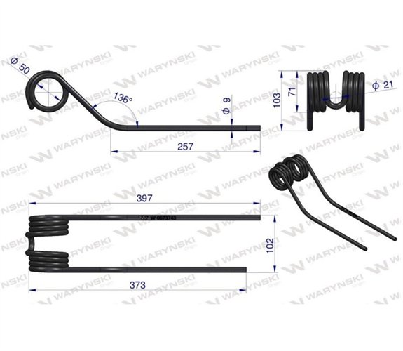 Palec przetrząsaczo-zgrabiarki karuzelow zastosowanie JF-Stoll Waryński