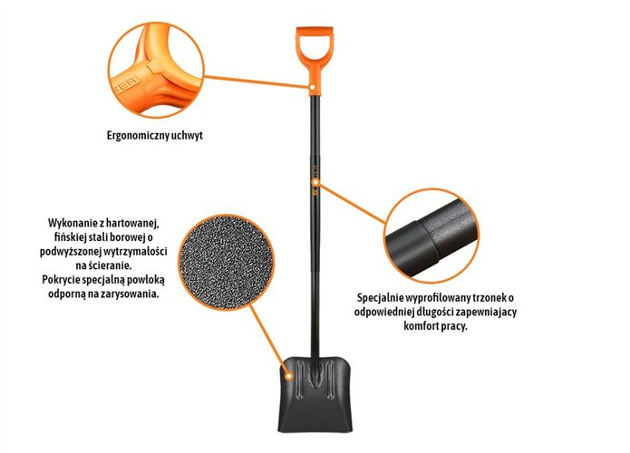 Łopata piaskowa na metalowym trzonku. wzmocniona / TEGER