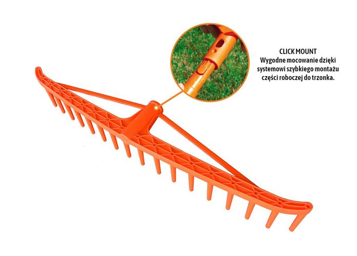 Grabie plastikowe do siana 18 zębne (mocowanie CLICK) / TEGER