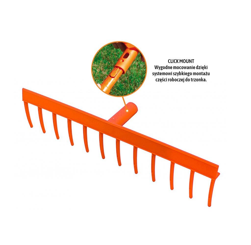 Grabie plastikowe uniwersalne 12 zębne (mocowanie CLICK) / TEGER