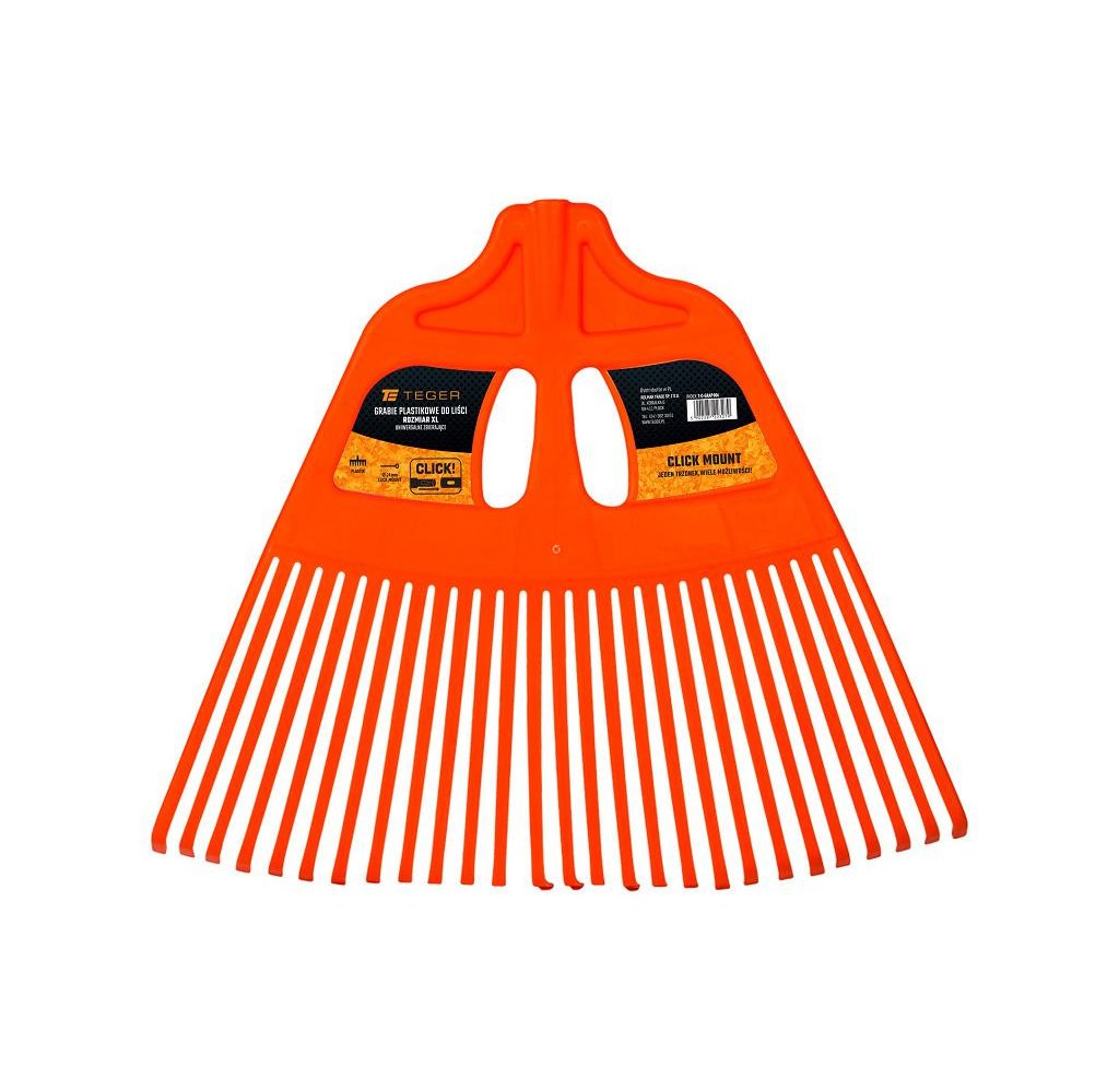 Grabie plastikowe do liści rozmiar XL uniwersalne zbierające (mocowanie CLICK) / TEGER