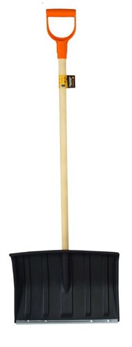 Łopata do śniegu na drewnianym trzonku - czarna / TEGER (pakowane po 15 szt)