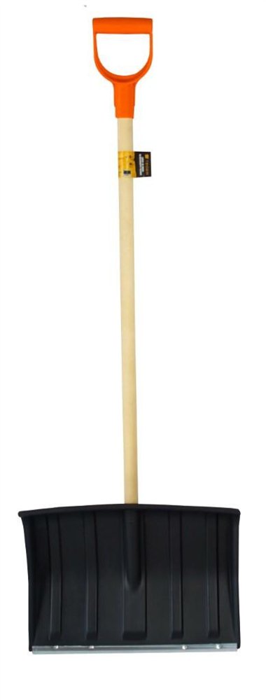 Łopata do śniegu na drewnianym trzonku - czarna / TEGER (pakowane po 15 szt)