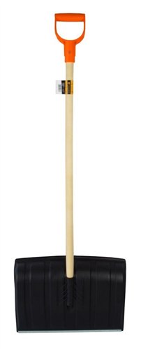 Łopata do śniegu na drewnianym trzonku - czarna / TEGER (pakowane po 15 szt)
