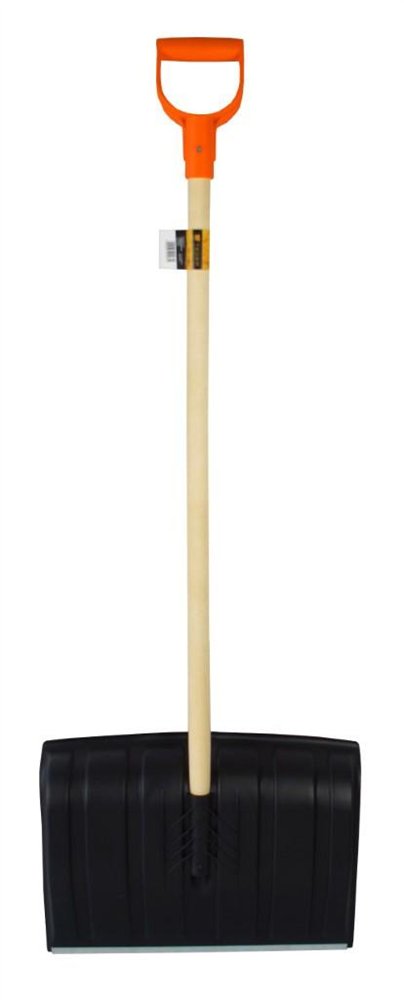 Łopata do śniegu na drewnianym trzonku - czarna / TEGER (pakowane po 15 szt)