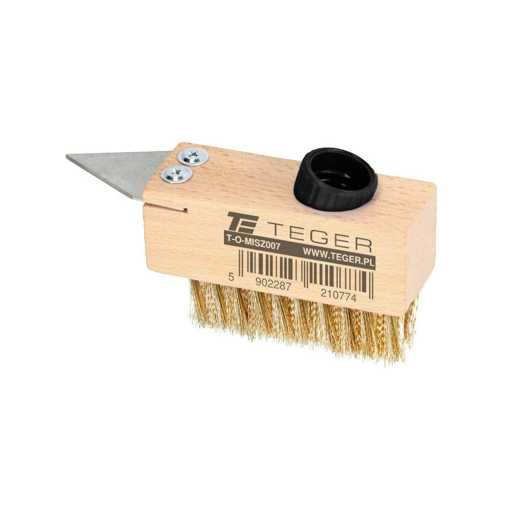 Szczotka do czyszczenia kostki brukowej ze skrobakiem / TEGER