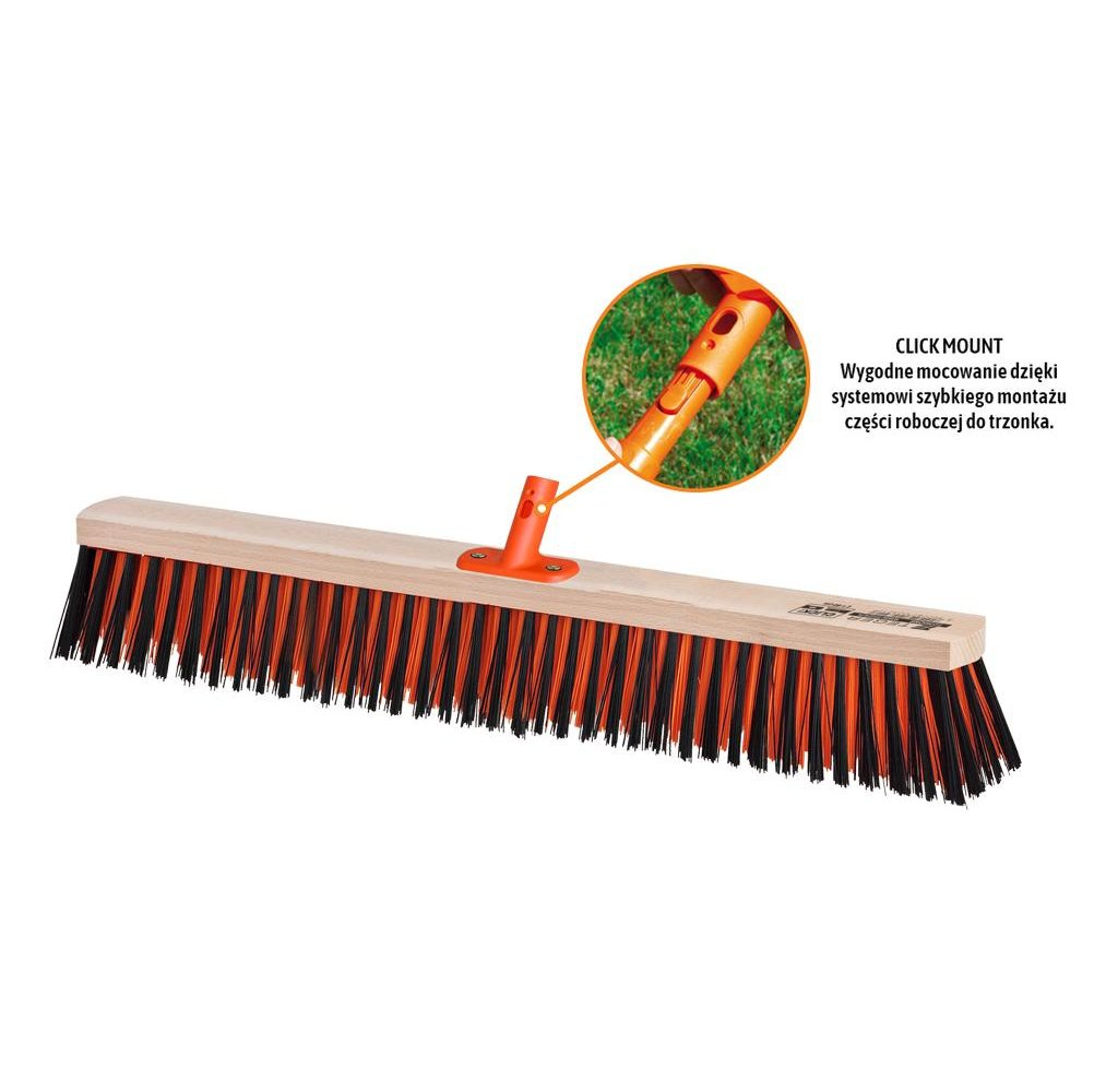 Szczotka do prac porządkowych PREMIUM - ulicówka 55x600 mm (mocowanie Click) / TEGER
