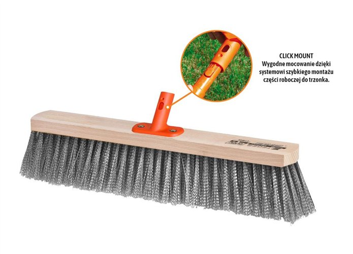 Szczotka do prac porządkowych PREMIUM - ulicówka 55x400 mm - druciana (mocowanie Click) / TEGER