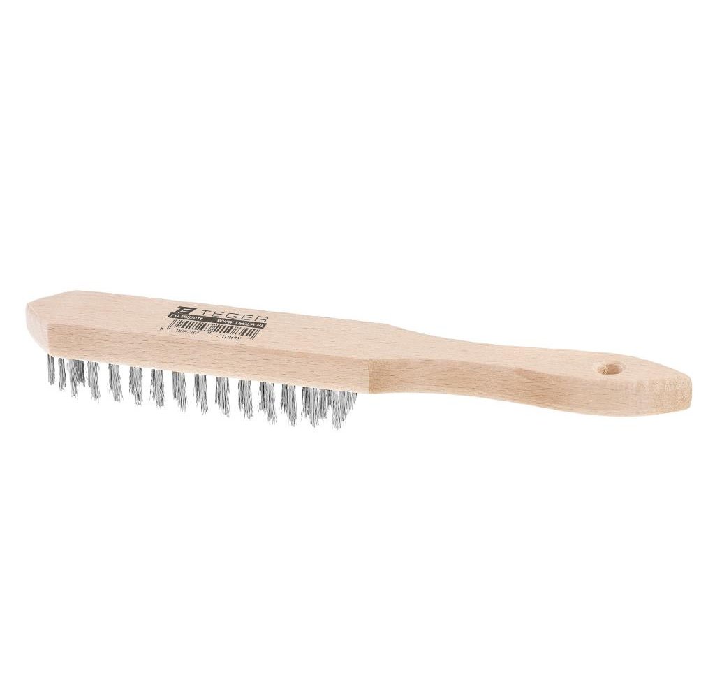 Szczotka druciana do rdzy STANDARD - drut stalowy / 3 rzędowa / TEGER