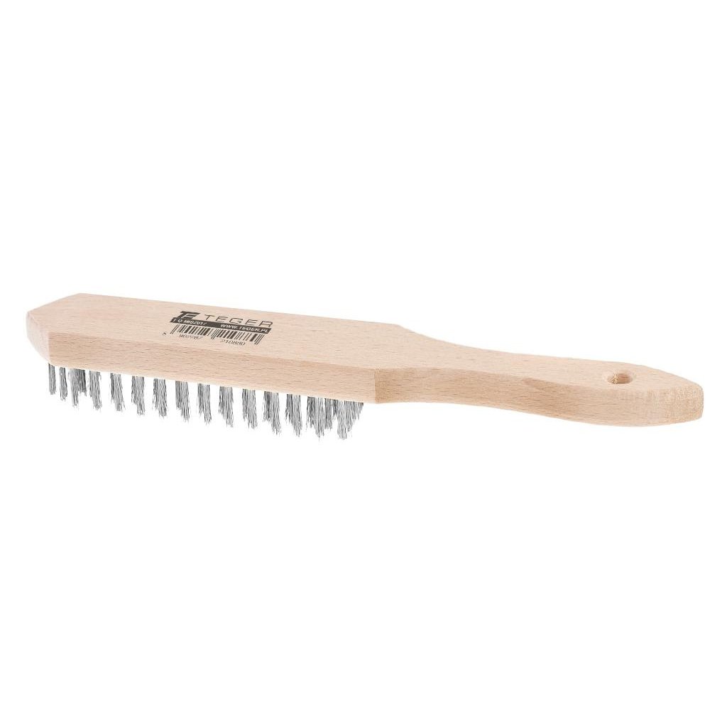 Szczotka druciana do rdzy STANDARD - drut stalowy / 4 rzędowa / TEGER