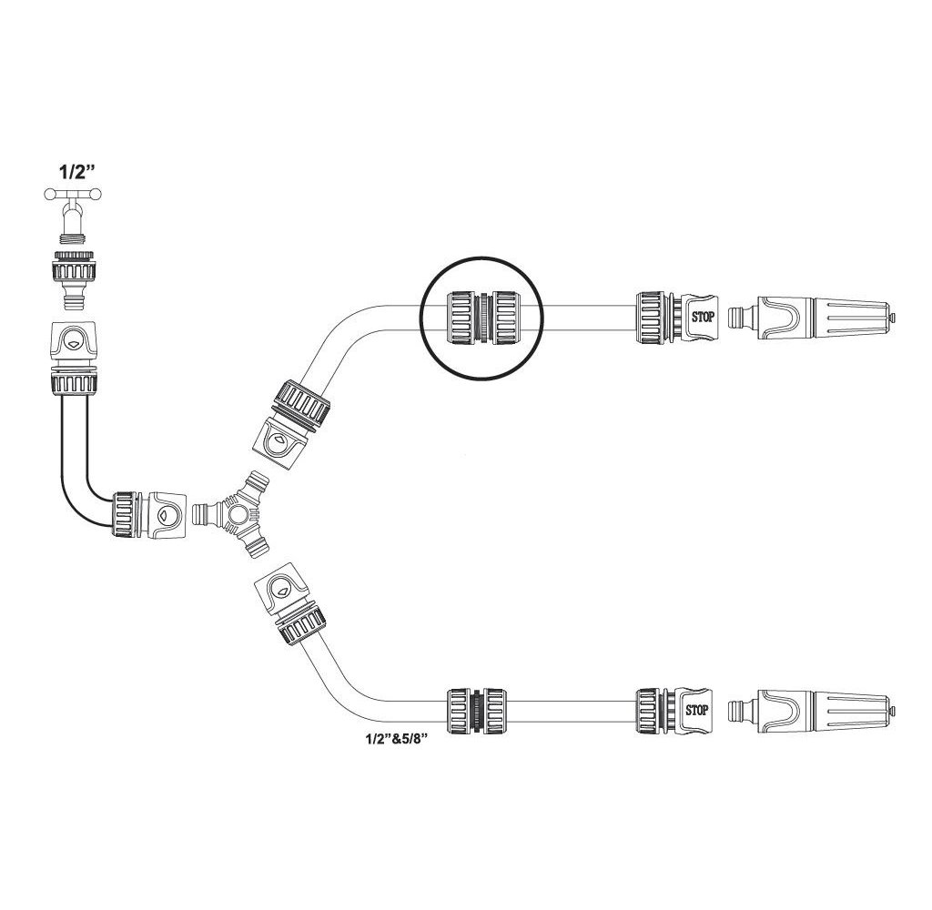 Łącznik węża 3/4" / TEGER