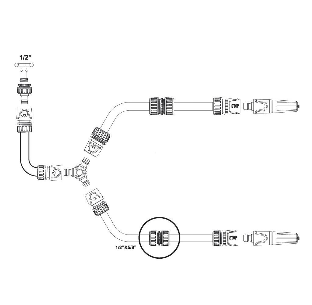 Łącznik węża 1/2" / TEGER