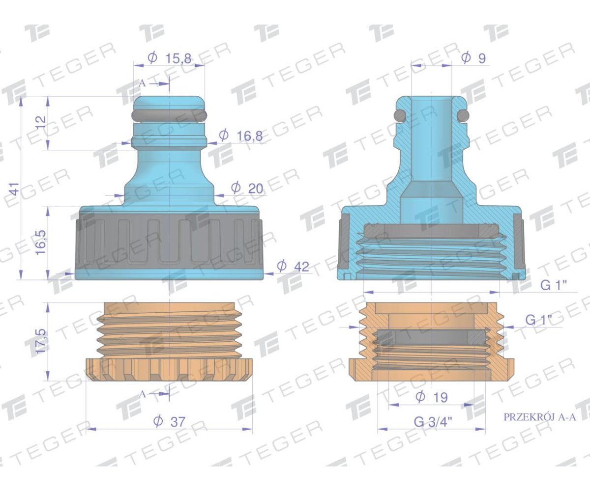Przyłącze do kranu 3/4" & 1" / TEGER