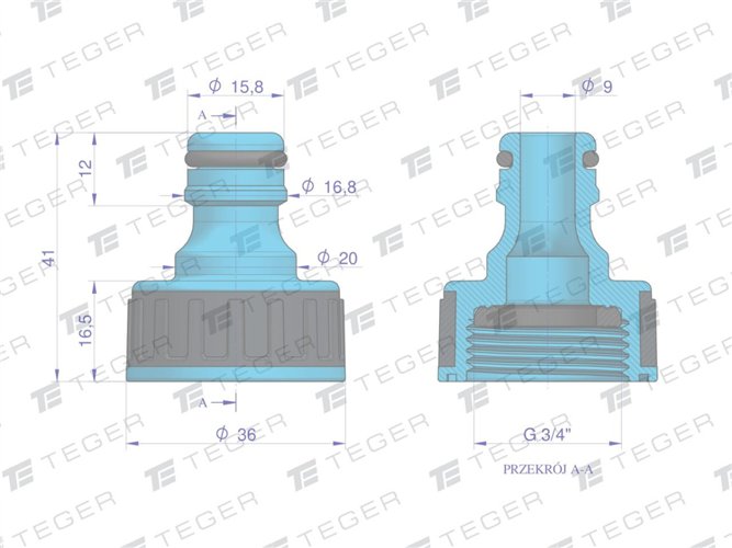 Przyłącze do kranu 3/4" / TEGER