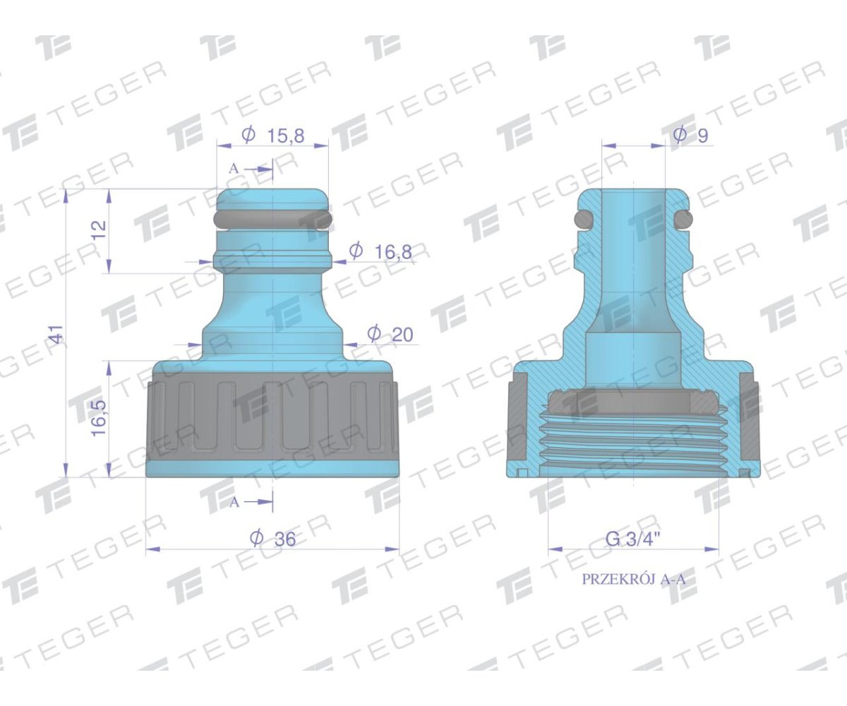 Przyłącze do kranu 3/4" / TEGER