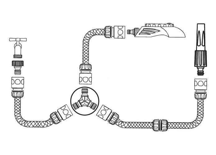 Złączka do węża 1/2" & 1/2" & 1/2" - 3-drożne / TEGER