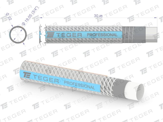 Wąż ogrodowy "PROFESSIONAL- NTS EXTRA FLEX" FI 3/4". 30m / TEGER