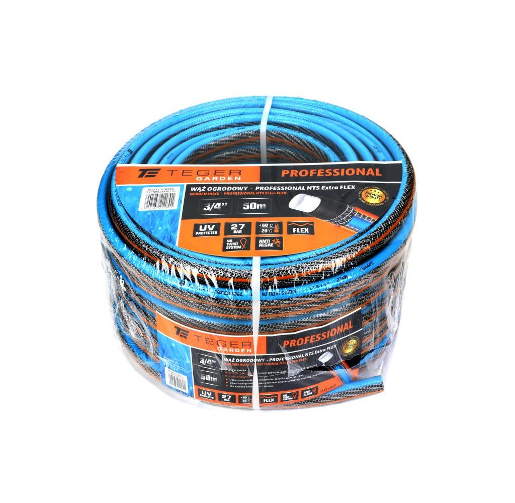 Wąż ogrodowy "PROFESSIONAL- NTS EXTRA FLEX" FI 3/4". 50m / TEGER