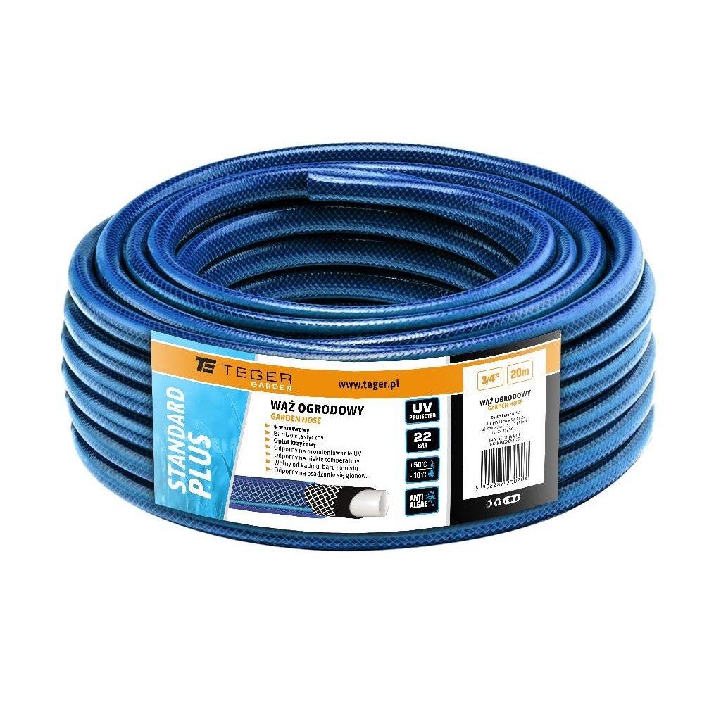 Wąż ogrodowy "STANDARD PLUS" FI 3/4". 20m / TEGER