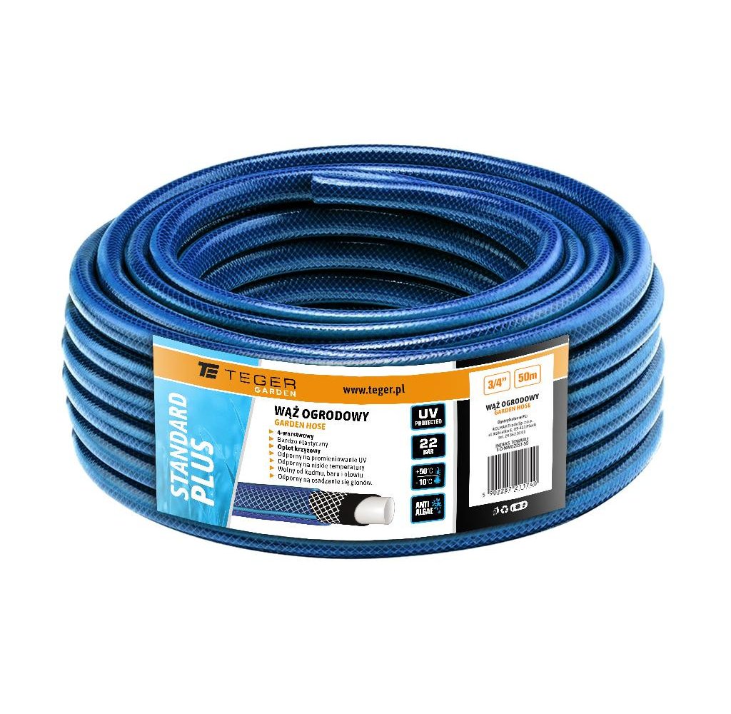 Wąż ogrodowy "STANDARD PLUS" FI 3/4". 50m / TEGER