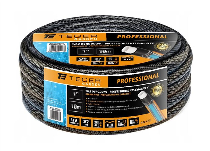Wąż ogrodowy "PROFESSIONAL- NTS EXTRA FLEX" FI 1". 10m / TEGER