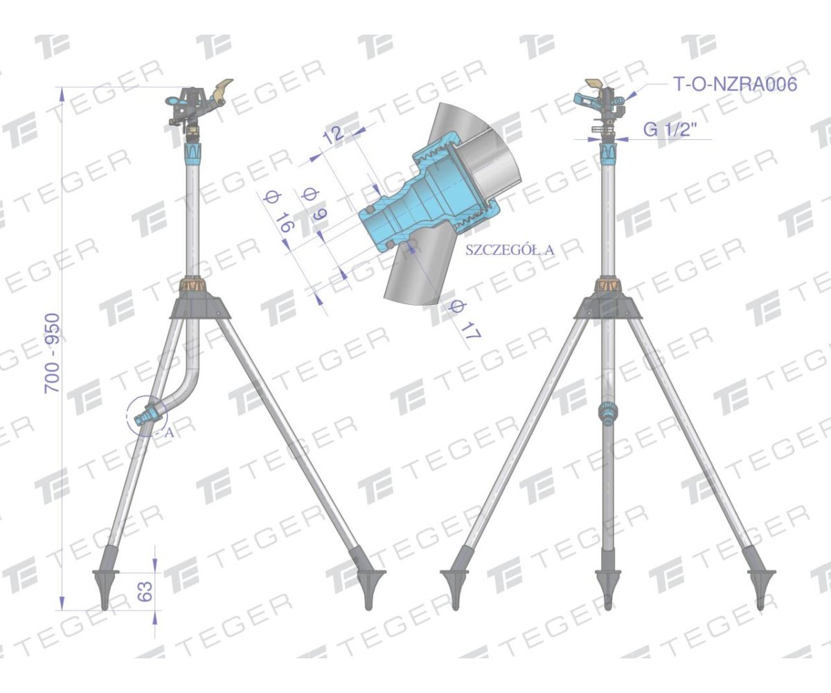 Zraszacz ogrodowy - trójnożny (70-95cm) / TEGER